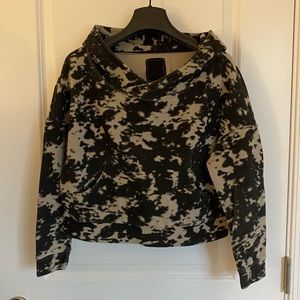Army Pattern Japanese Designer Cropped Hoodie